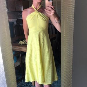 Lemon yellow jcrew halter a-lime dress, size 2
